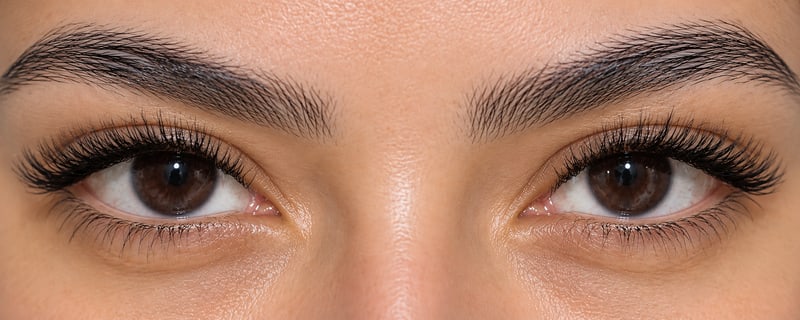 Laminado de cejas, vista de frente